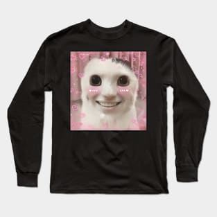 Goofy Ahh Cat Dank Meme Cat Long Sleeve T-Shirt